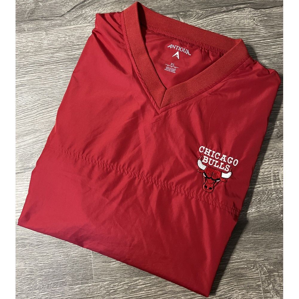 Chicago Bulls Pullover Windbreaker Red Jacket Size XL